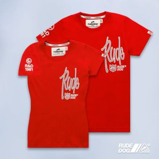 Rudedog เสื้อยืด รุ่น R&amp;D สีแดง