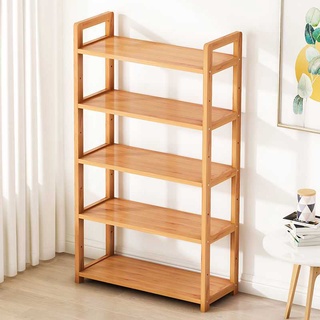 ชั้นไม้ ชั้นวางของ ทำจากไม้ไผ่ ทนแดด ทนฝน ขนาด 70x25x128 cm shelf สามารถปรับความสูงระหว่างชั้นได้ CPC