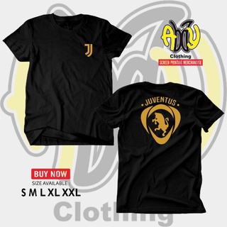 เสื้อยืดแขนสั้น ผ้าฝ้าย พิมพ์ลาย JUVENTUS Combed 30s สีดํา ไซซ์ S M L XL XXLสามารถปรับแต่งได้