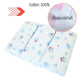 ผ้าอ้อมผ้าสาลู cotton 100%  27 นิ้ว เกรดAAA+ แพ็ค 12 ผืน คละสี (ลายPenguin) สินค้าพร้อมส่ง