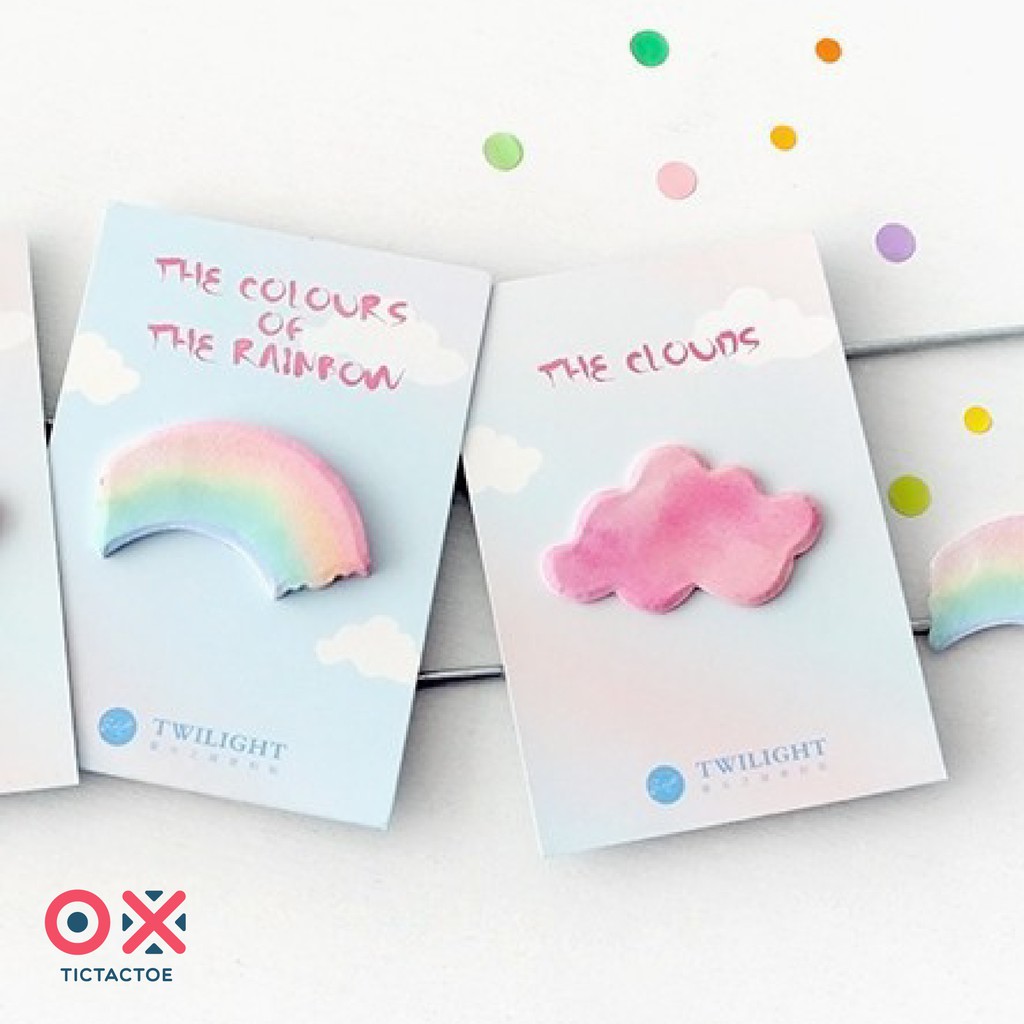 Post it Cloud & Rainbow Sticky Note กระดาษโน้ต ชุดก้อนเมฆกับสายรุ้ง
