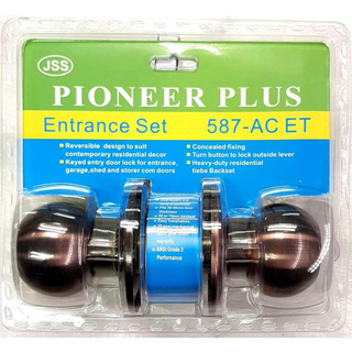 ลูกบิดประตู Pioneer-plus No.587-AC (แผง) สีรมดำ