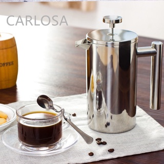 Carlosa. เครื่องกรองกาแฟสแตนเลสสไตล์ฝรั่งเศส กาชงกาแฟสด เหยือกชงกาแฟ ที่ชงกาแฟ เครื่องชงชากาแฟ 350ML