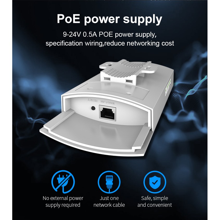 comfast1kmระยะการส่ง-300-mbps-2-4-กิกะเฮิร์ตซ์กลางแจ้งมินิไร้สาย-ap-สะพาน-wifi-cpe-จุดเชื่อมต่อ-5dbi-เสาอากาศ-e130n