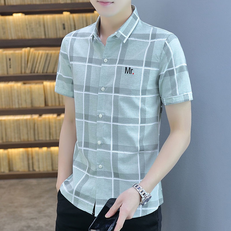 2022-เสื้อเชิ้ตลายสก็อตลำลองผู้ชายใหม่-หลากหลายสีให้เลือก
