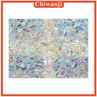 ( Chiwanji ) ฟิล์มสติ๊กเกอร์ลาย 3 D สีรุ้งสําหรับติดกระจกหน้าต่าง