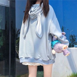 🔥Hot Sale / เสื้อกันหนาวผู้หญิงหูกระต่ายญี่ปุ่นน่ารักมีฮู้ดหลวม ๆ รุ่นเกาหลีต้นฤดูใบไม้ร่วงปี 2020 น้ำใหม่