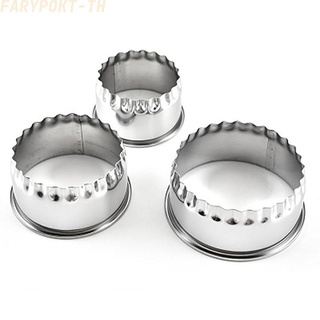 FATY~Plain Scone Crinkle Steel Stainless Cutters Quiche Tart Cookie Set 3PCS Home Cutter