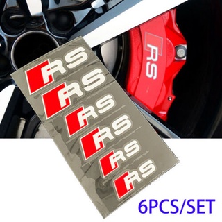 สติกเกอร์คาลิปเปอร์ RS ทนความร้อนสูง ดัดแปลง สําหรับ Audi A1 A3 A4 A5 A6 A7 A8 Q1 Q3 Q5 Q7 TT 6 ชิ้น