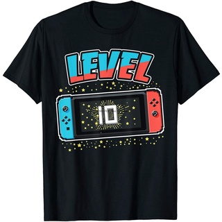 เสื้อยืด พิมพ์ลายวิดีโอเกม ของขวัญวันเกิด ระดับ 10 10 ปี