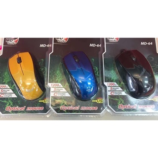 ส่งจากไทย เม้าส์ มีสาย Mouse USB MD-TECH MD-64 OPTICAL MOUSE พร้อมส่ง