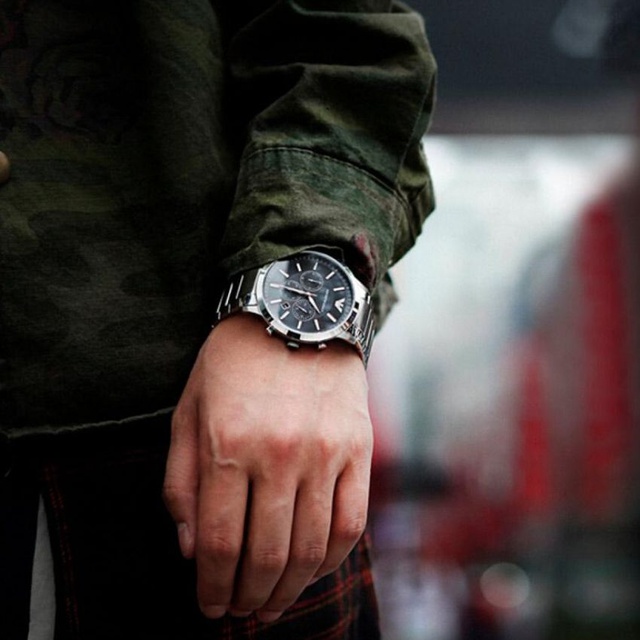 ภาพสินค้าEMPORIO ARMANI นาฬิกาข้อมือผู้ชาย รุ่น AR2460 Sportivo Chronograph Black Dial - Silver จากร้าน ralunar บน Shopee ภาพที่ 5