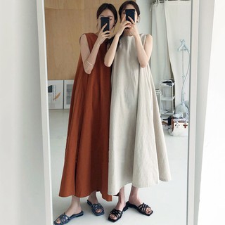 พร้อมส่ง ✨ minimal vest dress C1250 เดรสยาวมินิมอล เดรสยาว