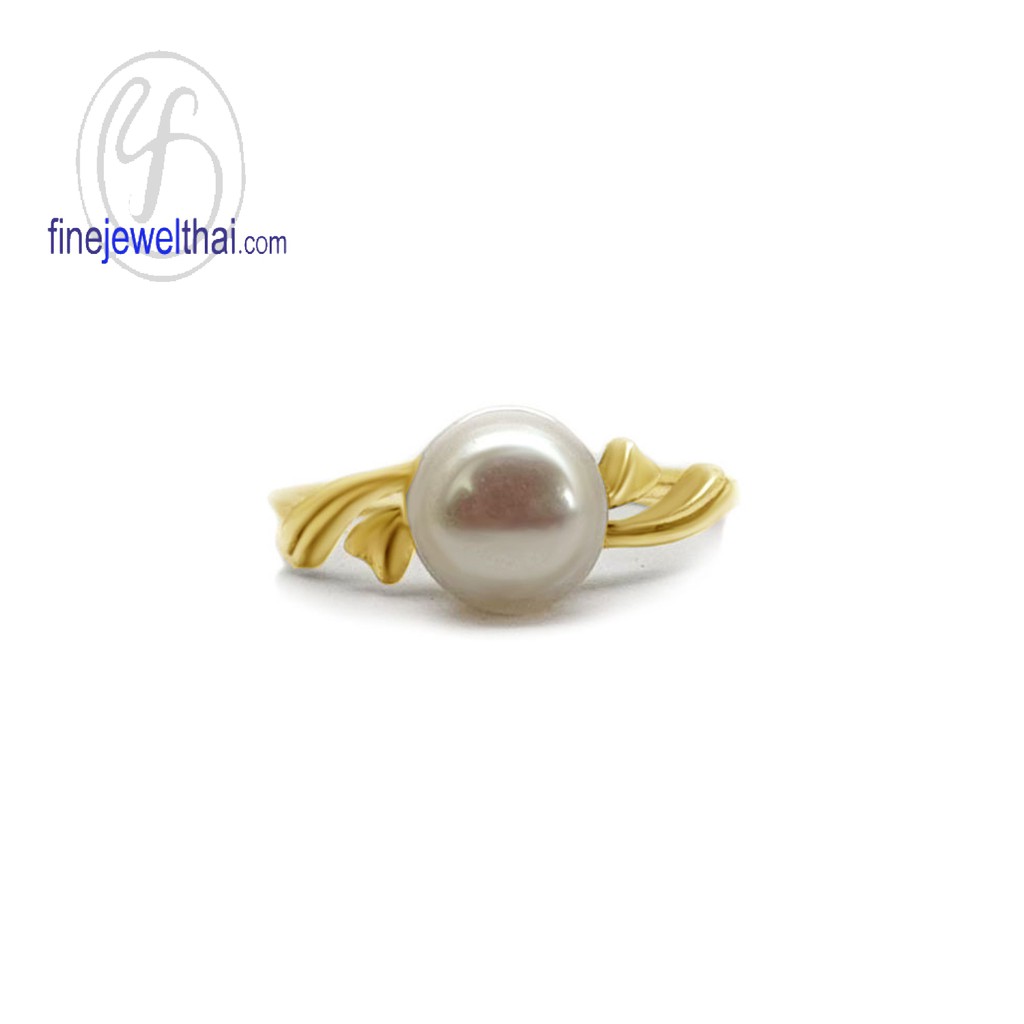 finejewelthai-แหวน-มุกแท้-แหวนเงิน-แหวนมุก-แหวนประจำเดือนเกิด-pearl-silver-ring-r1366pl-w-g