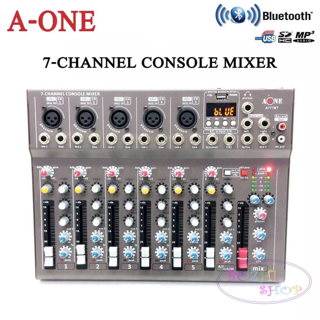 มิกเซอร์-7ช่อง-live-mixing-studio-audio-sound-mixer-console-usb-ฺbluetooth-รุ่น-a-777-bt-รุ่นใหม่ล่าสุด