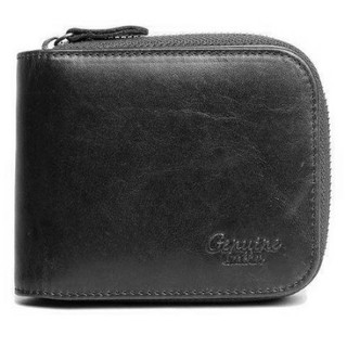 กระเป๋าสตางค์ แบนด์ Jarvoz รุ่น Zip C wallet หนังแท้ สีดำ