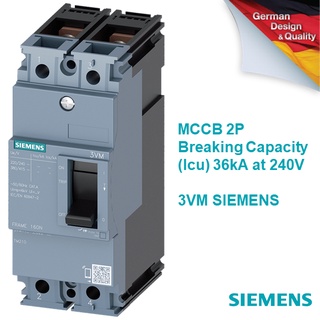 MCCB Siemens รุ่น 3VM 2P - พิกัดกระแส 16A - 63A - Icu up to 36kA at 240V