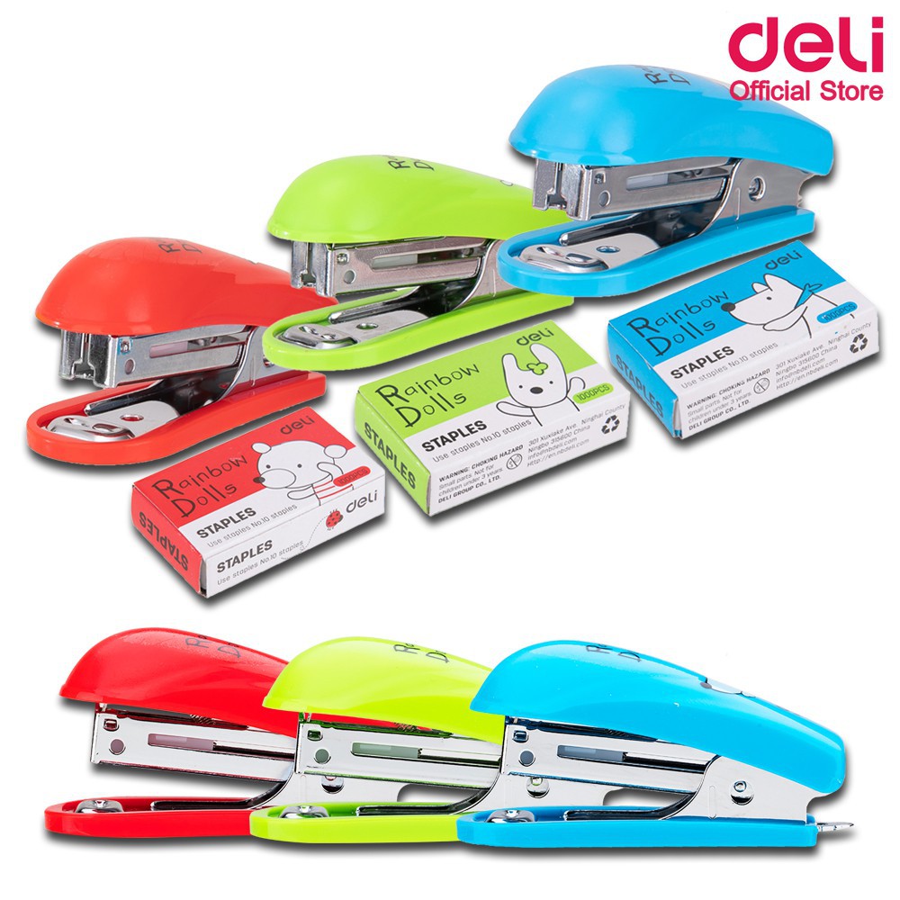 deli-0253-mini-stapler-10-ชุดเย็บกระดาษมินิเบอร์-10-แถมฟรีลวดเย็บ