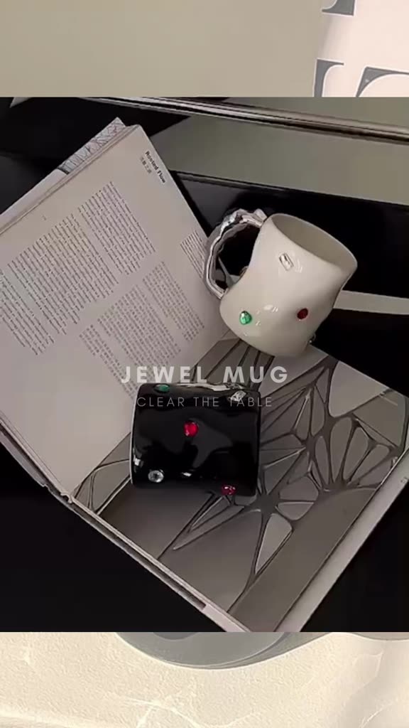 clear-the-table-jewel-mug-แก้วมัค-ดีไซด์ชิค-white-mug-black-mug-แก้วแฟชัน