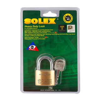 SOLEX กุญแจคอสั้น 40 มม. รุ่น MACH II สีทอง ทำจากทองเหลืองแท้ที่มีคุณภาพดี ไม่เป็นสนิม ใช้งานง่ายเพิ่มความปลอดภัยของคนใน