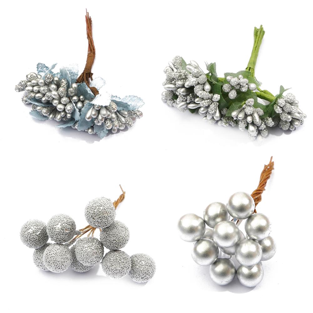 silver-series-ดอกไม้ประดิษฐ์-พวงเชอร์รี่ประดิษฐ์-สําหรับตกแต่งเค้กแต่งงาน-diy