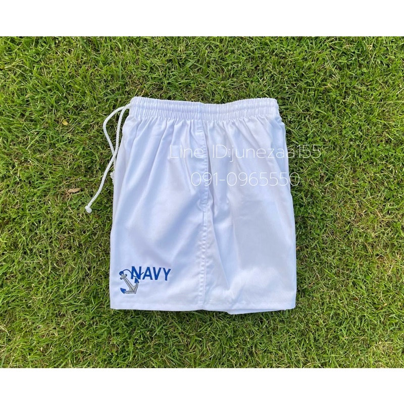 กางเกงปักขาสั้นปัก-navy