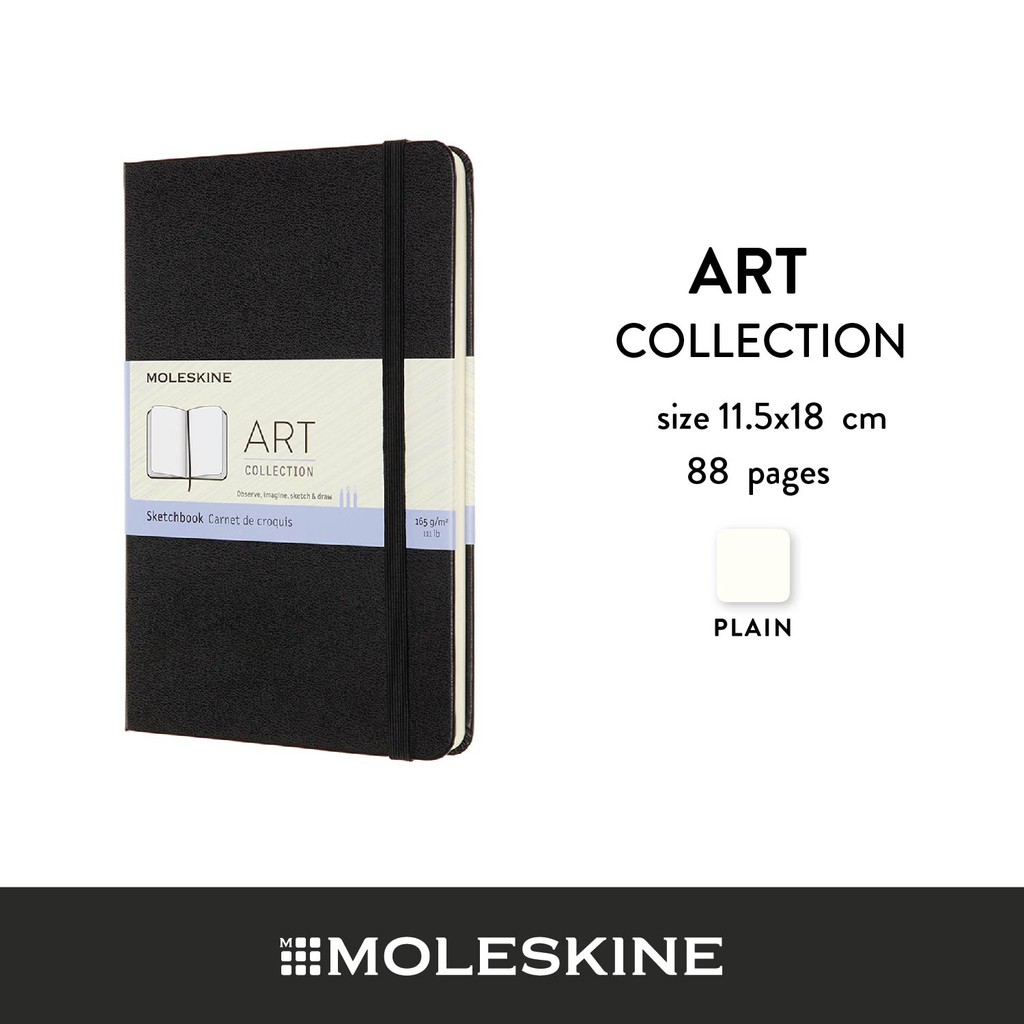 Moleskine สมุดสเก็ตซ์ภาพ สมุดบันทึก สมุดโน๊ต ปกแข็ง สีดำ MOLESKINE