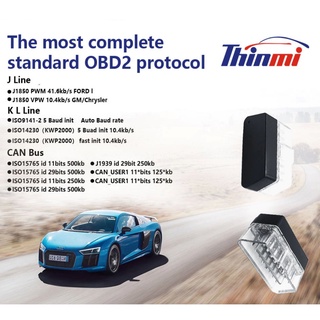 ภาพขนาดย่อของภาพหน้าปกสินค้าThinmi Micro OBD2 Bluetooth 3.0/4.0 (Dual Mode) Support iOS / Android Auto Diagnostic Scanner Tool จากร้าน manistore บน Shopee