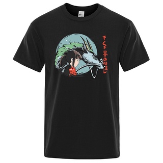 Spirited Away Tshirts Mens ชาย Streetwear ผู้ชาย Tee เสื้อ Harajuku ญี่ปุ่น Anime Tshirtเสื้อยืดเสื้อยืดอินเทรนด์