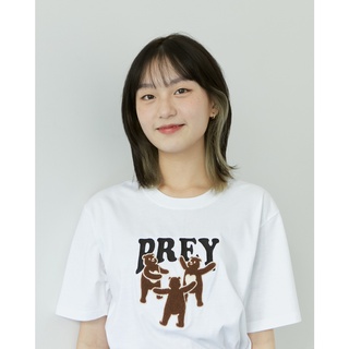 ราคาระเบิดPrey เสื้อยืดคอกลม fluffy bearS-3XL