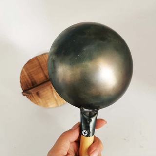☃☜Mini Iron Wok 12.5cm with Wood Handle and Wood Lid