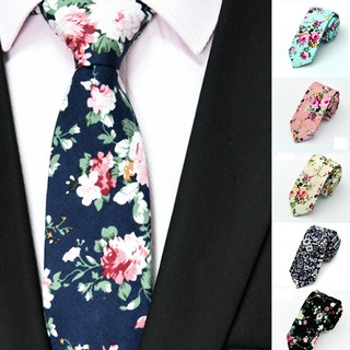 ภาพหน้าปกสินค้าเนคไทผ้าฝ้ายลายดอกไม้สำหรับผู้ชาย ซึ่งคุณอาจชอบราคาและรีวิวของสินค้านี้