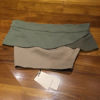 Kwankao new with tag crop top ผ้าดีมาก สีGreenเข้มทูโทน ไซส์ US0/UK4