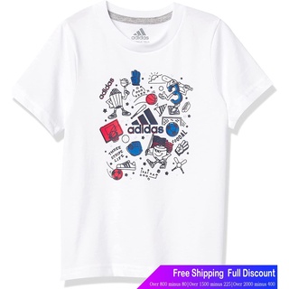 Adidasเสื้อยืดลำลอง Adidas Boys Short Sleeve Graphic Tee T-Shirt AdidasMens Womens T-shirtsFF?