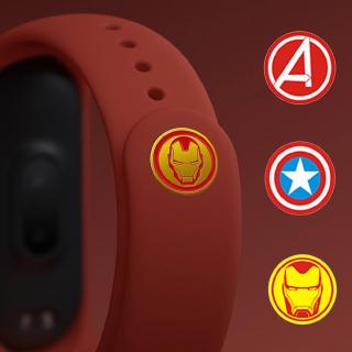 สินค้า กระดุมติดสายรัดข้อมือ ลาย The Avengers สำหรับ Xiaomi Miband 3 4 Mi Band 3 4 5
