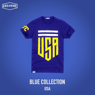 เสื้อยืด AQUANINE-USA (สีน้ำเงิน)
