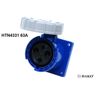 "Dako" Power Plug(เพาเวอร์ปลั๊ก) รุ่นHTN4331 63A 3Pin IP67 ตัวเมีย แบบติดฝั่งตรง
