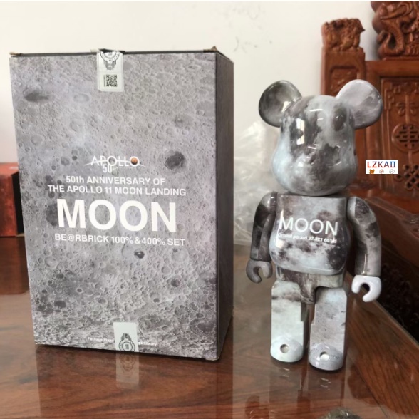 ฟิกเกอร์ Bearbrick 400% × The Starry Night Van Gogh 28 ซม. คุณภาพ