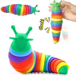 2022 ใหม่ Fidget Toy Slug ยืดหยุ่น 3D Finger Slug Fidgetslug ของเล่นทุกวัยบรรเทา Anti-Anxiety Sensory ของขวัญของเล่นสำหรับเด็กผู้ใหญ่