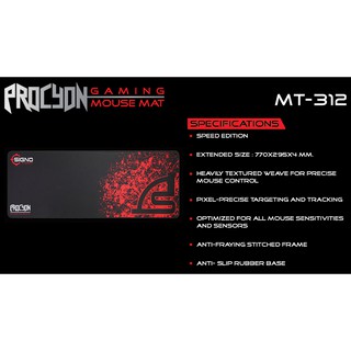 SIGNO E-Sport PROCYON Gaming Mouse Mat รุ่น MT-312S (Speed Edition)