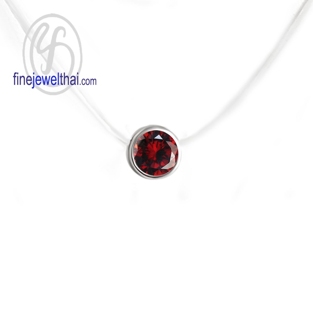 finejewelthai-จี้โกเมน-โกเมน-จี้พลอย-พลอยประจำเดือนเกิด-garnet-silver-pendant-birthstone-p1085gm00-ราคาต่อชิ้น