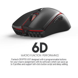 ภาพขนาดย่อของภาพหน้าปกสินค้าFANTECH VX7 CRYPTO Macro Key Gaming Mouse รุ่น VX7 เมาส์เกมมิ่ง แฟนเทค ความแม่นยำปรับพร้อม feet mouse DPI 200-8000 จากร้าน gadgetvilla บน Shopee