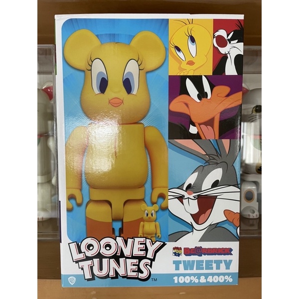 ของแท้-berbrick-looney-tunes-tweety-100-amp-400-bearbrick