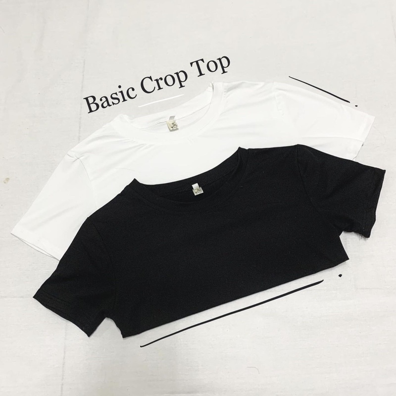 basic-crop-top-เสื้อครอปเบสิค-ครอปสีพื้นผ้านุ่มยืดได้ตามตัว
