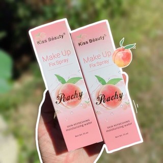 ภาพขนาดย่อของสินค้าKiss Beauty Make Up Fix Spray No.2166 สเปรย์พีช สเปรย์น้ำแร่ หอมกลิ่นพีช สเปรย์น้ำแร่ล็อคเครื่องสำอาง ให้ติดทนนาน 75 ml.