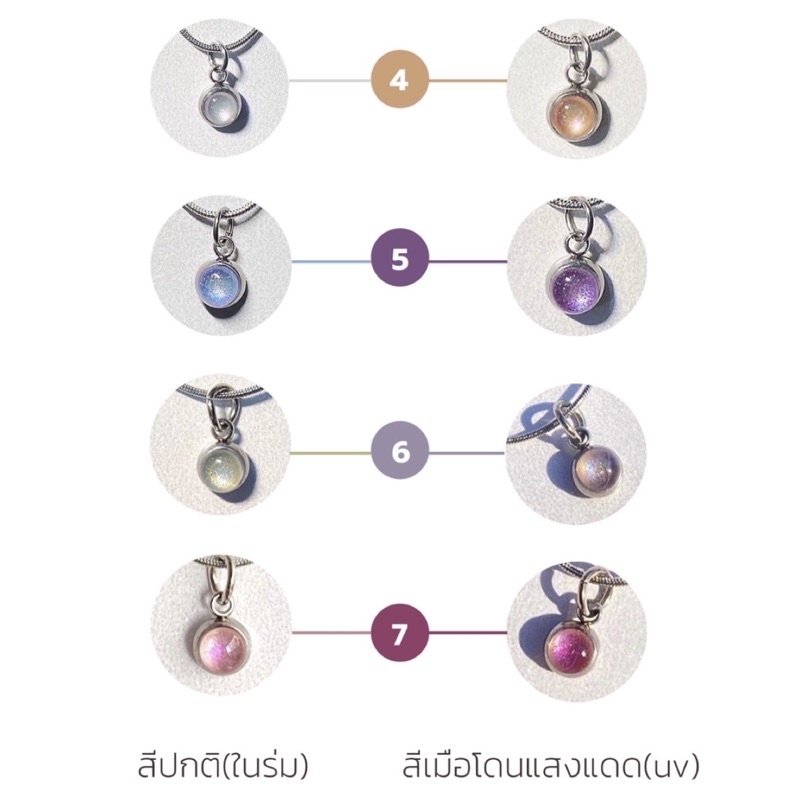 สร้อยคอ-สแตนเลส-จี้เปลี่ยนสีแสงแดด