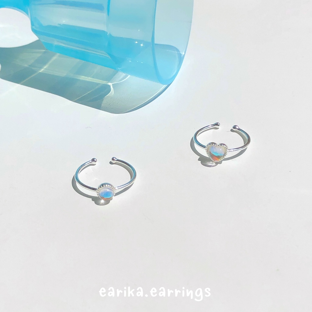 earika-earrings-hologram-heart-round-ring-แหวนเงินแท้จี้หัวใจ-กลมสีโฮโลแกรม-ฟรีไซส์ปรับขนาดได้