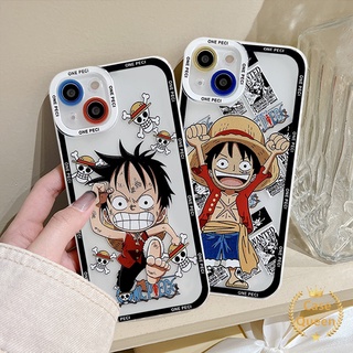 เคสโทรศัพท์มือถือ TPU ใส แบบนิ่ม ลายการ์ตูนลูฟี่ สําหรับ iPhone 7 8 Plus 11 13 12 Pro MAX 6 6S XR X XS MAX SE 2020