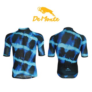 DeMonte Cycling เสื้อจักรยานผู้ชาย DE064 tiedye สีฟ้า เนื้อผ้า Microflex