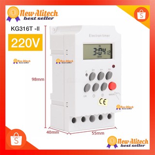 เช็ครีวิวสินค้าKG316T -ll Timer Switch 220V 25A นาฬิกา เครื่องตั้งเวลา เปิด-ปิด อุปกรณ์ไฟฟ้า อัตโนมัติ New Alitech